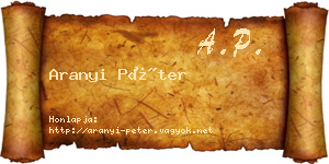 Aranyi Péter névjegykártya